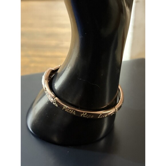 Copper Color Bracelet Faith Hope Love Religious 8” - Picture 3 of 8